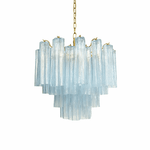 Art Deco Murano Glass Tube Chandelier in Nickel for Dining Room and Bedroom