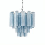 Art Deco Murano Glass Tube Chandelier in Nickel for Dining Room and Bedroom