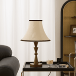 Elowen Bloom Embroidered Table Lamp with Walnut Base