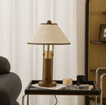 Harrington Table Lamp – Modern Walnut Wood & Brass Accent Lamp