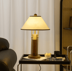 Harrington Table Lamp – Modern Walnut Wood & Brass Accent Lamp