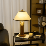 Harrington Table Lamp – Modern Walnut Wood & Brass Accent Lamp