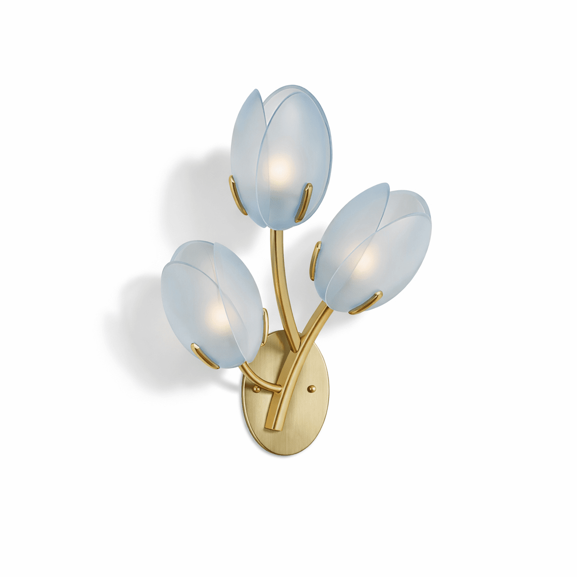 Tulyn Bloom Wall Sconce in Blush Pink Glass and Gold Metal