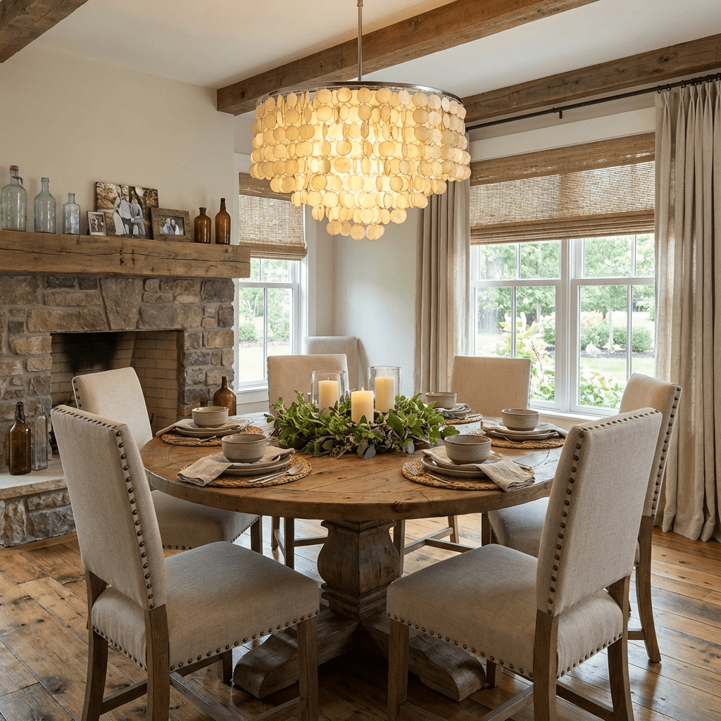 Oceana Shell Chandelier — Natural Shell Pendant Light for Coastal Interiors