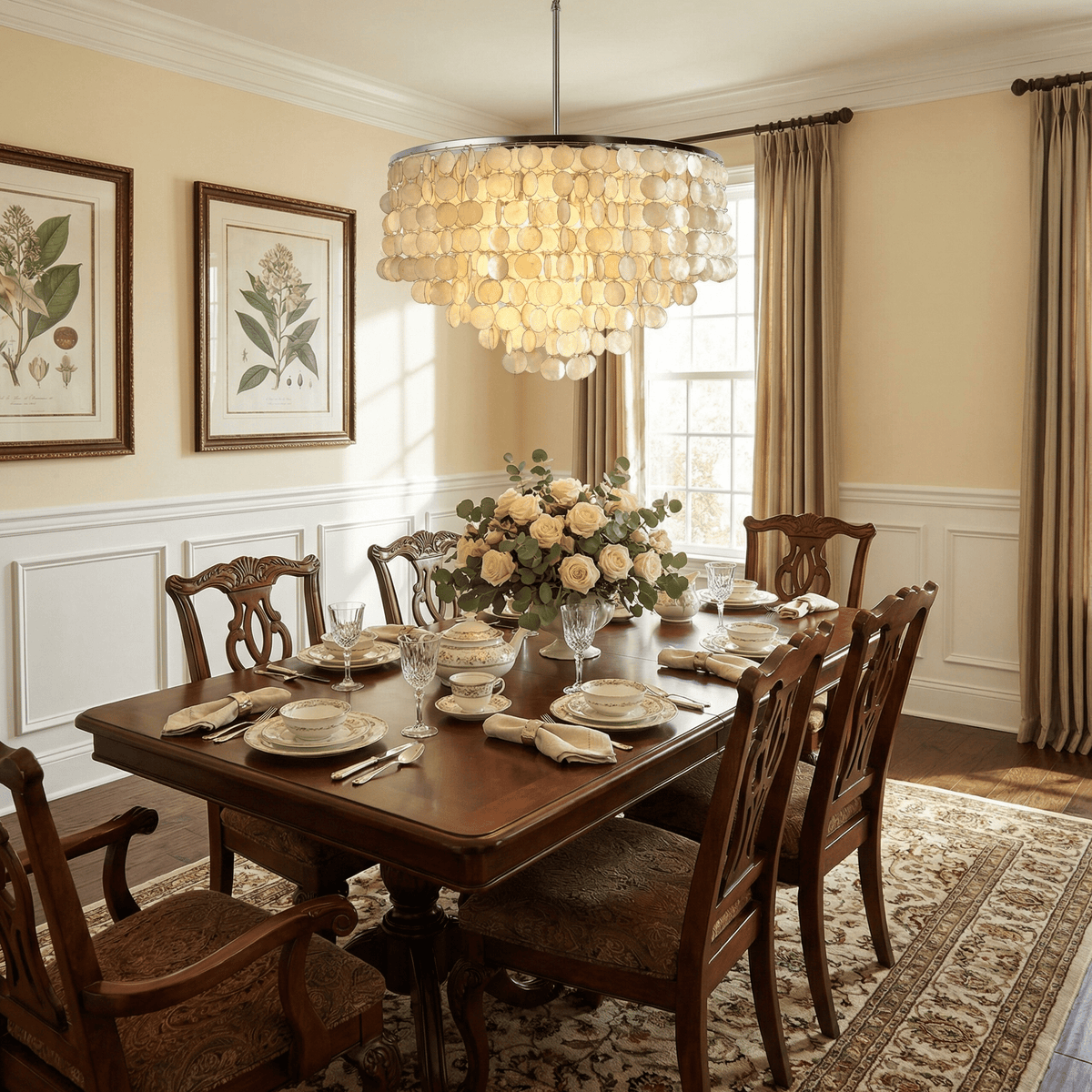 Oceana Shell Chandelier — Natural Shell Pendant Light for Coastal Interiors