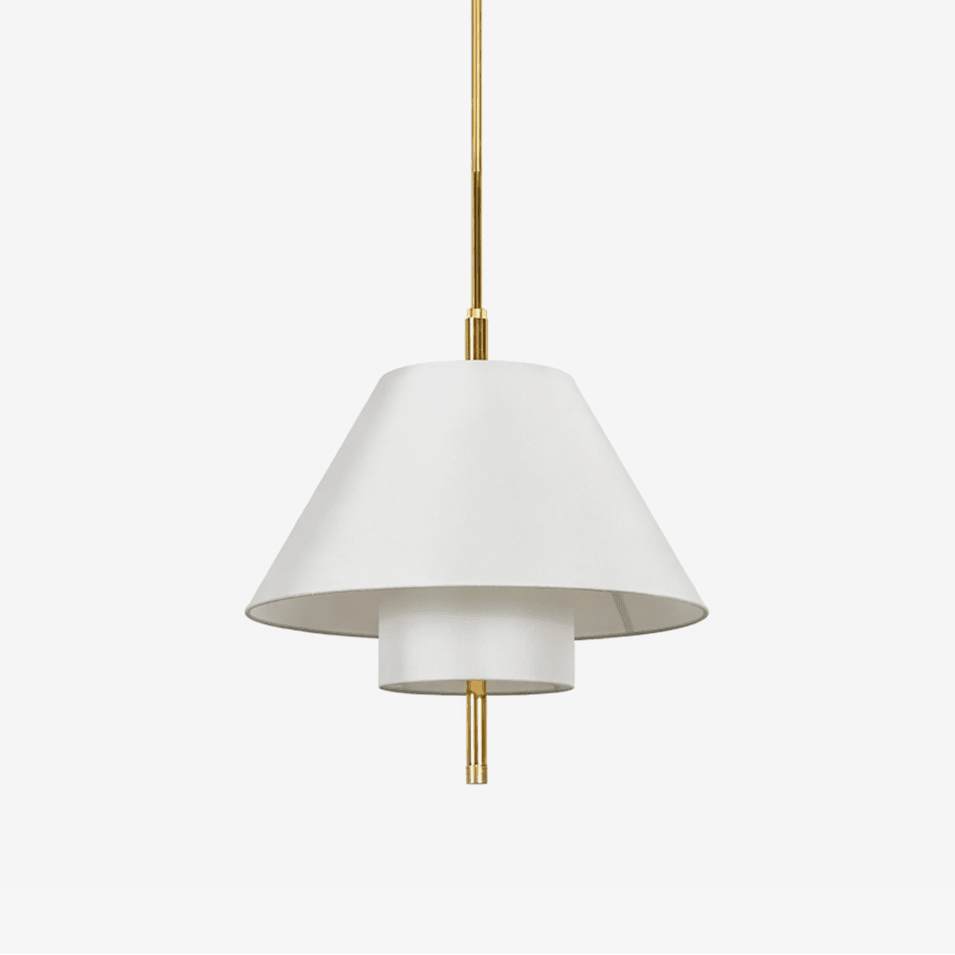 Haloa Layered Fabric Pendant Light with Brass Accents