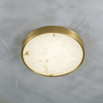 Calista Alabaster Ceiling Light in Brass | Modern Flush Mount LED