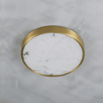 Calista Alabaster Ceiling Light in Brass | Modern Flush Mount LED