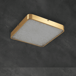 Calista Alabaster Ceiling Light in Brass | Modern Flush Mount LED
