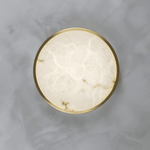 Calista Alabaster Ceiling Light in Brass | Modern Flush Mount LED