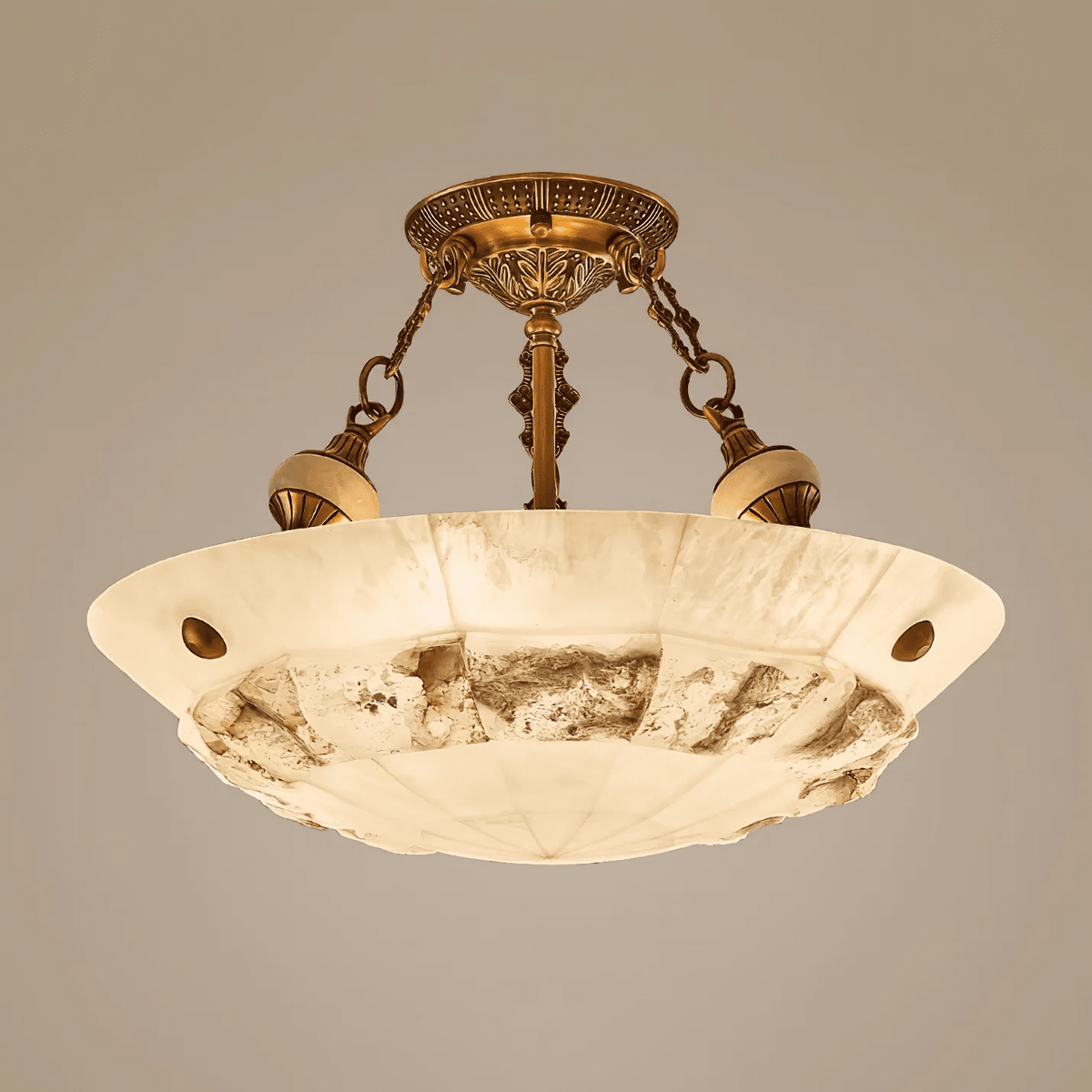 Aureon Alabaster Ceiling Light – Handcrafted Brass & Natural Stone Fixture