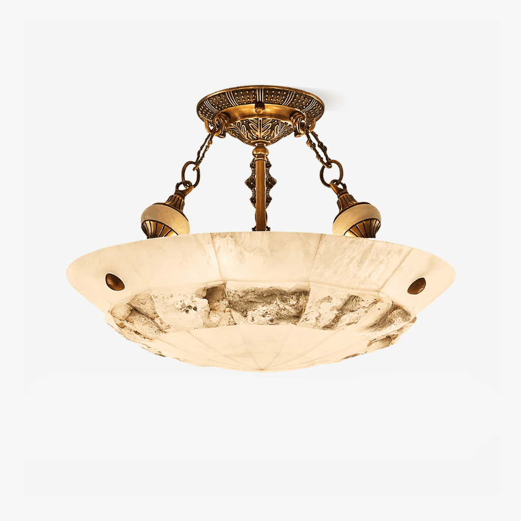 Aureon Alabaster Ceiling Light – Handcrafted Brass & Natural Stone Fixture
