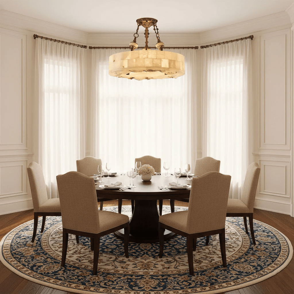 Aurevia Alabaster Chandelier in Antique Brass | Modern Luxury Ceiling Light