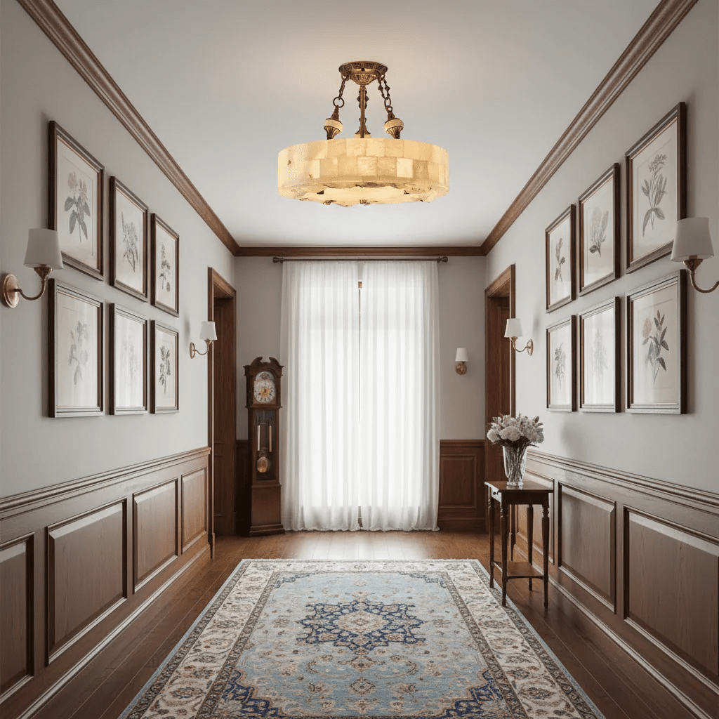 Aurevia Alabaster Chandelier in Antique Brass | Modern Luxury Ceiling Light