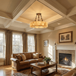 Aurevia Alabaster Chandelier in Antique Brass | Modern Luxury Ceiling Light