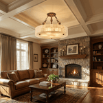 Lumisora Alabaster Ceiling Lamp – Sculptural Brass & Natural Stone Chandelier