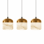 Asta Alabaster Pendant Light – Sculptural Gold Metal & Natural Stone Chandelier