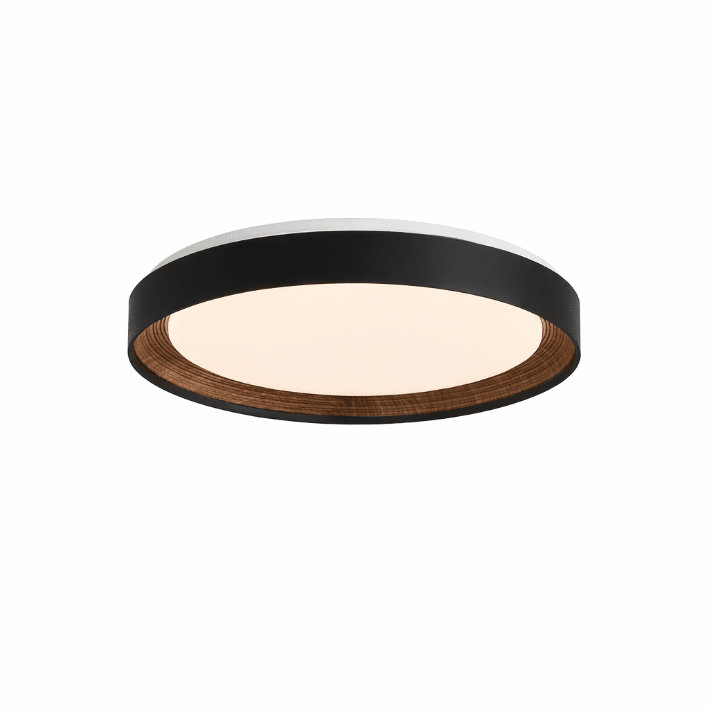 Arco Acrylic Ceiling Light – Modern Minimalist Flush Mount with Walnut Accent