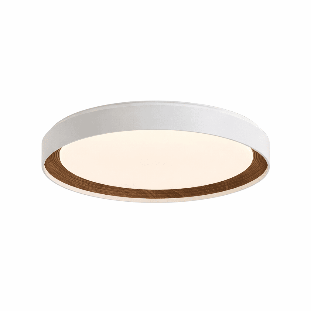 Arco Acrylic Ceiling Light – Modern Minimalist Flush Mount with Walnut Accent