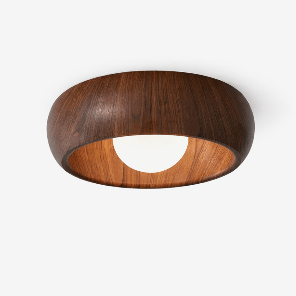 Arboris Ring Ceiling Light – Modern Wood Grain LED Flush Mount