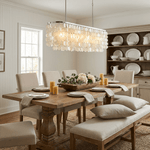 Liora Shell Linear Chandelier – Natural Shell Pendant Light for Dining & Living Rooms