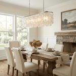 Liora Shell Linear Chandelier – Natural Shell Pendant Light for Dining & Living Rooms