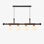 Calderon Linear Pendant Light with Opal Glass and Walnut Finish