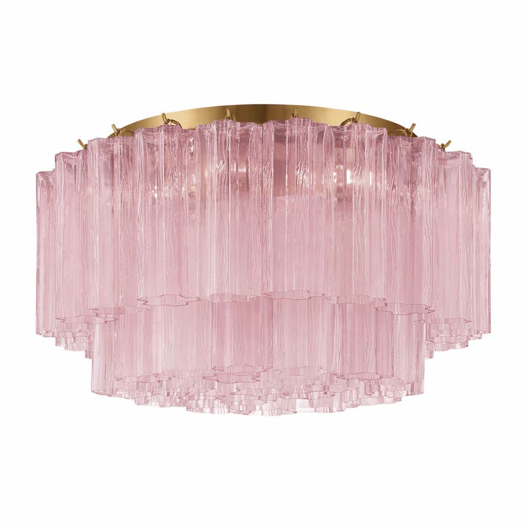 Eloria Glass Semi-Flush Ceiling Light in Gold Finish