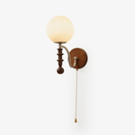 Bramwell Wall Sconce with Wood Accents and Frosted Glass Globe
