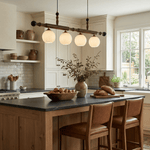 Calderon Linear Pendant Light with Opal Glass and Walnut Finish