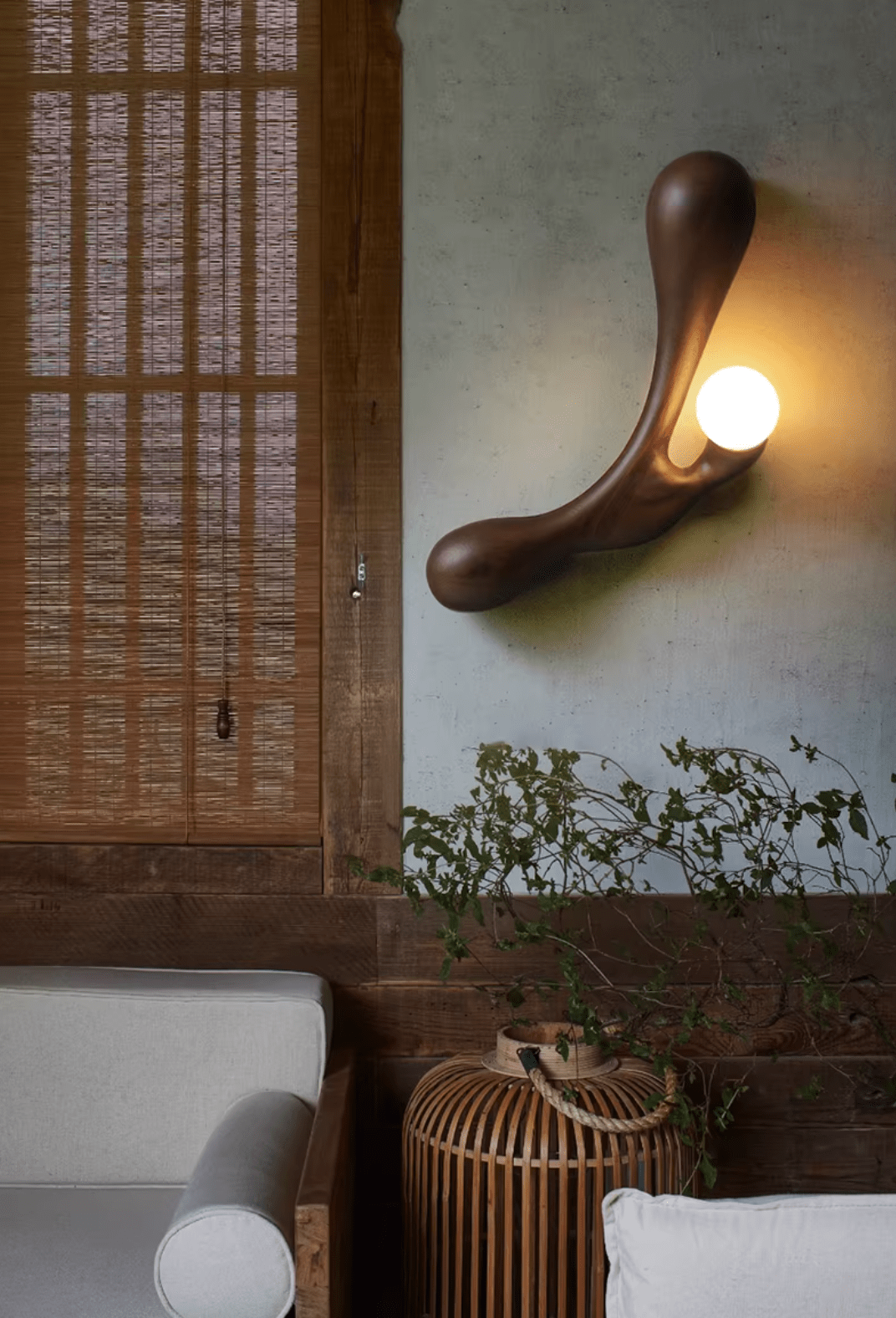 Liora Drift Wood Wall Sconce | Sculptural Solid Wood Wall Light