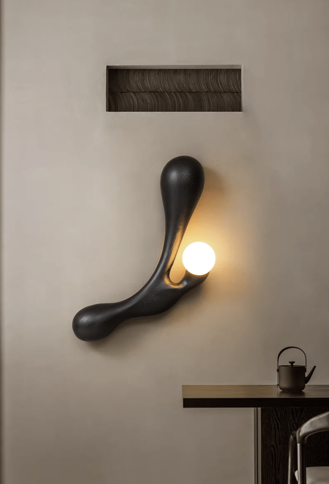 Liora Drift Wood Wall Sconce | Sculptural Solid Wood Wall Light