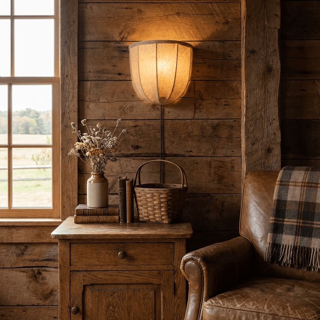Sienna Linen Plug-in Wall Sconce – Handcrafted Fabric Shade, Vintage Pull Chain