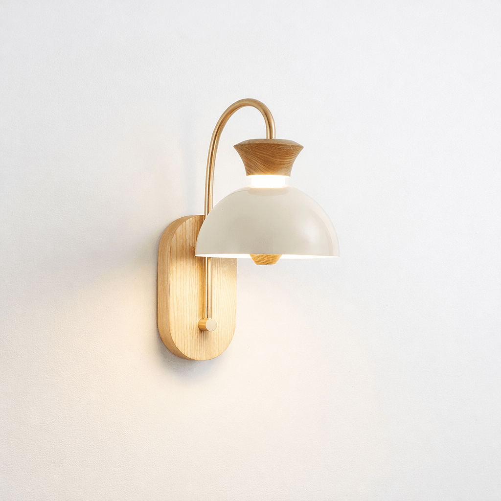 Arc Wood Wall Sconce with Integrated LED — Modern Minimalist Lighting