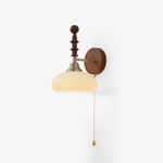 Spindlecrest Wall Sconce with Opal Glass Shade and Walnut Wood Backplate