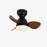 Aeroleaf Flush Mount Ceiling Fan Light with LED and Wood Blades