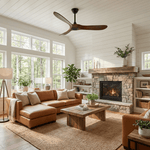 Aero Breeze Ceiling Fan — Sculpted Wood Blades & Whisper-Quiet DC Motor