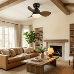 Aeroleaf Flush Mount Ceiling Fan Light with LED and Wood Blades