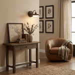 Arcwood Saucer Wall Sconce in Walnut and Brass