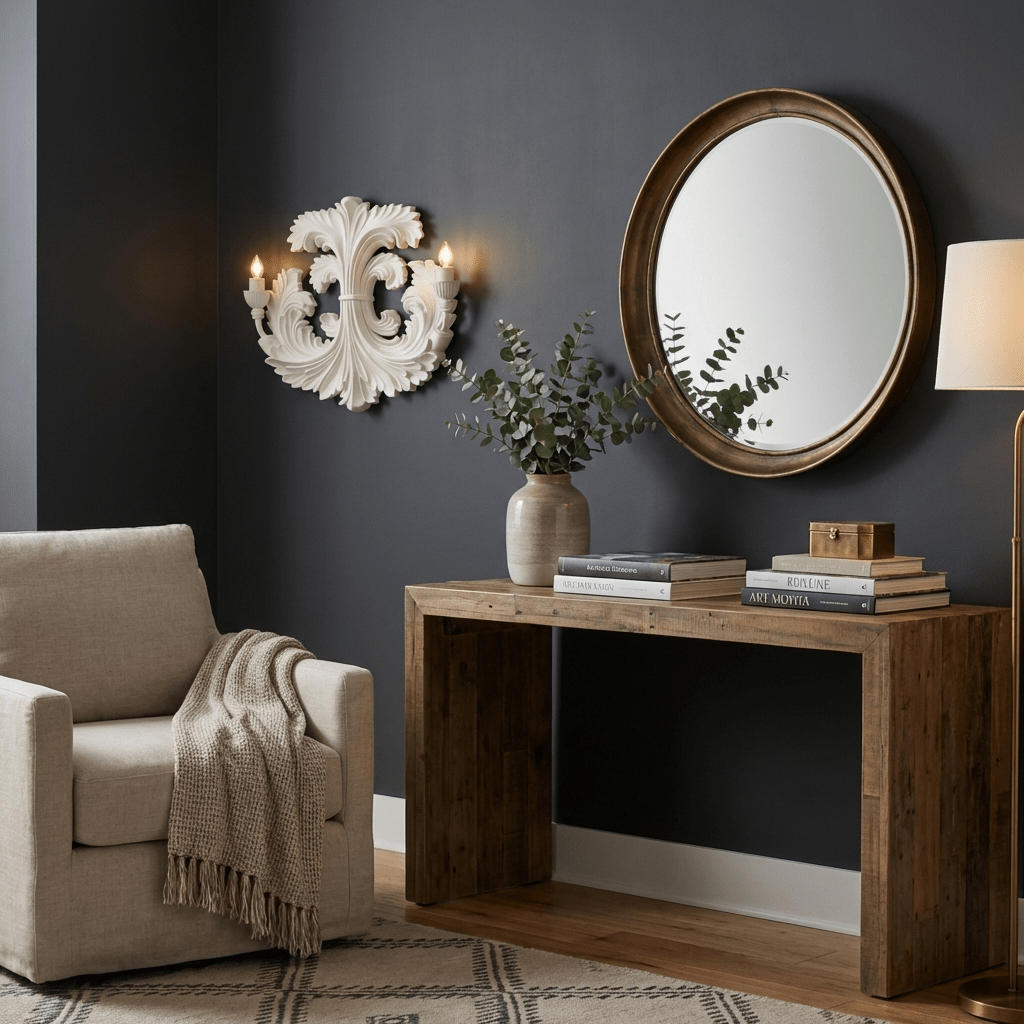 Baroque Blossom Wall Sconce – Plaster Floral Two-Light Fixture