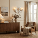 Baroque Blossom Wall Sconce – Plaster Floral Two-Light Fixture