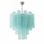 Art Deco Murano Glass Tube Chandelier in Nickel for Dining Room and Bedroom