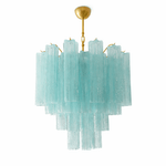 Art Deco Murano Glass Tube Chandelier in Nickel for Dining Room and Bedroom