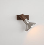 Ardell Dual Spotlight Wall Sconce in Walnut and Nickel