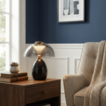 Noctra Halo Table Lamp – Smoked Glass & Marble LED Desk Lamp