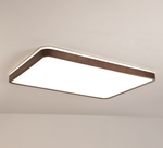 Alder Frame Wood LED Ceiling Light – Modern Flush Mount for Bedroom and Living Room