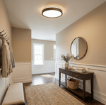 Alder Frame Wood LED Ceiling Light – Modern Flush Mount for Bedroom and Living Room