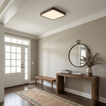 Alder Frame Wood LED Ceiling Light – Modern Flush Mount for Bedroom and Living Room