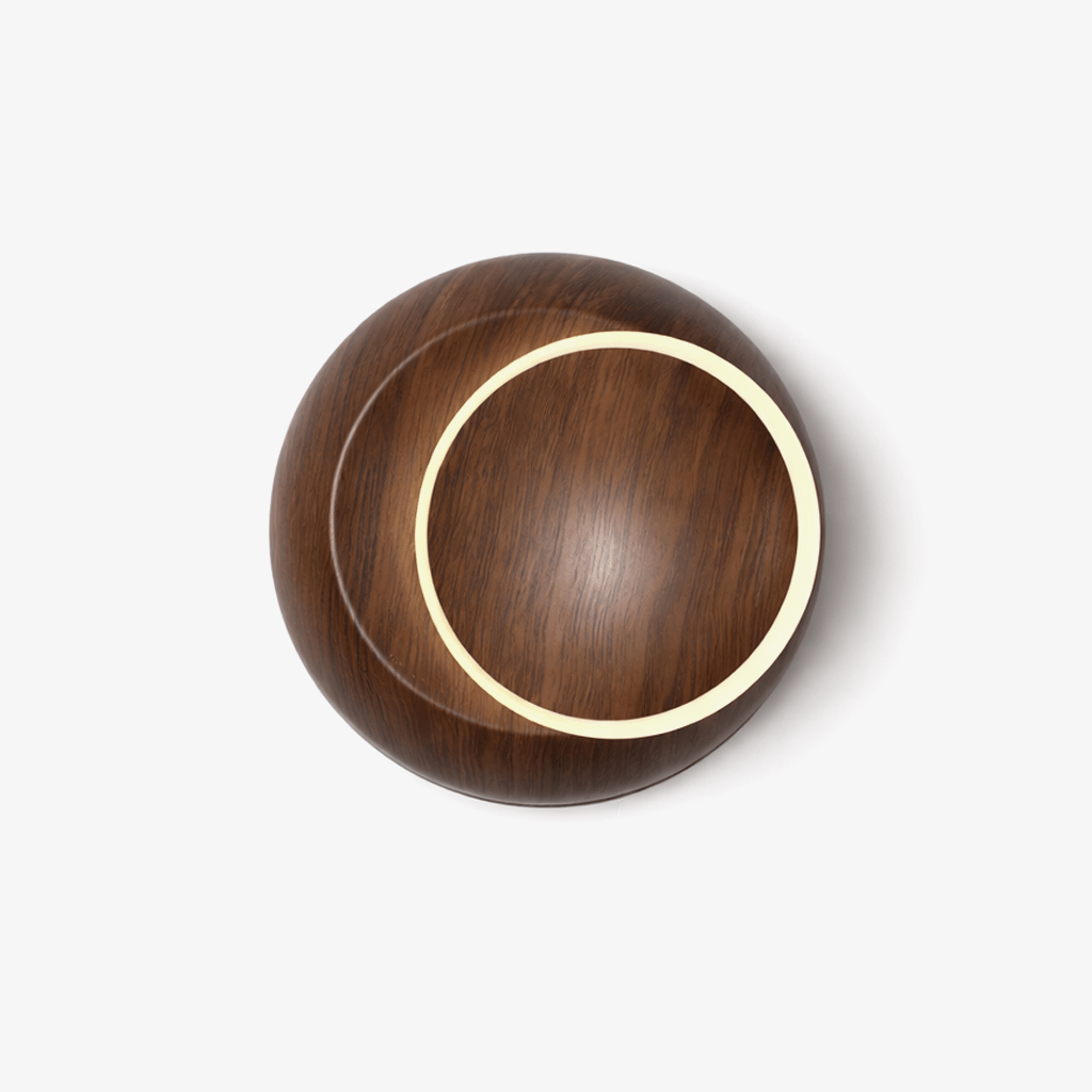 Walden Orbit Wall Sconce with Wood Grain Finish