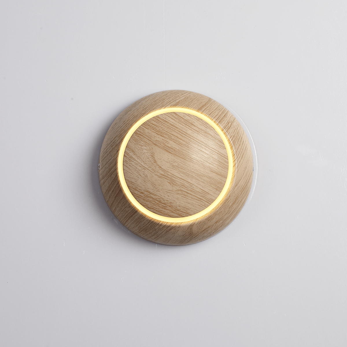 Walden Orbit Wall Sconce with Wood Grain Finish